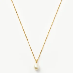 Baroque Pearl Twisted Chain Necklace | 18ct Gold Vermeil/Pearl