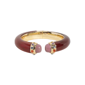 Cordelia Cuff Bracelet in Carnelian Red