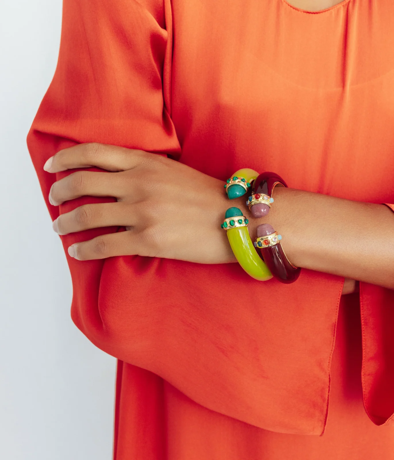 Cordelia Cuff Bracelet in Chartreuse - Image 2