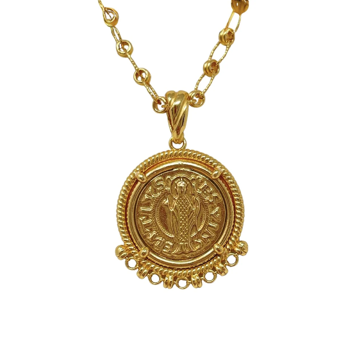 Demi Pendant in Gold with Cortona Coin in Gold - Image 2