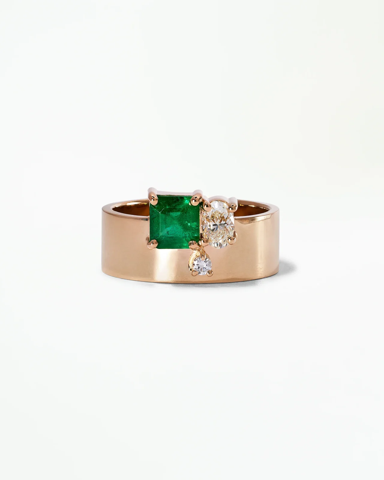 Diamond and Emerald Bricolage Ring No. 19