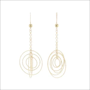 Diamond Cut Orbit Earrings 18KY (Consignment)