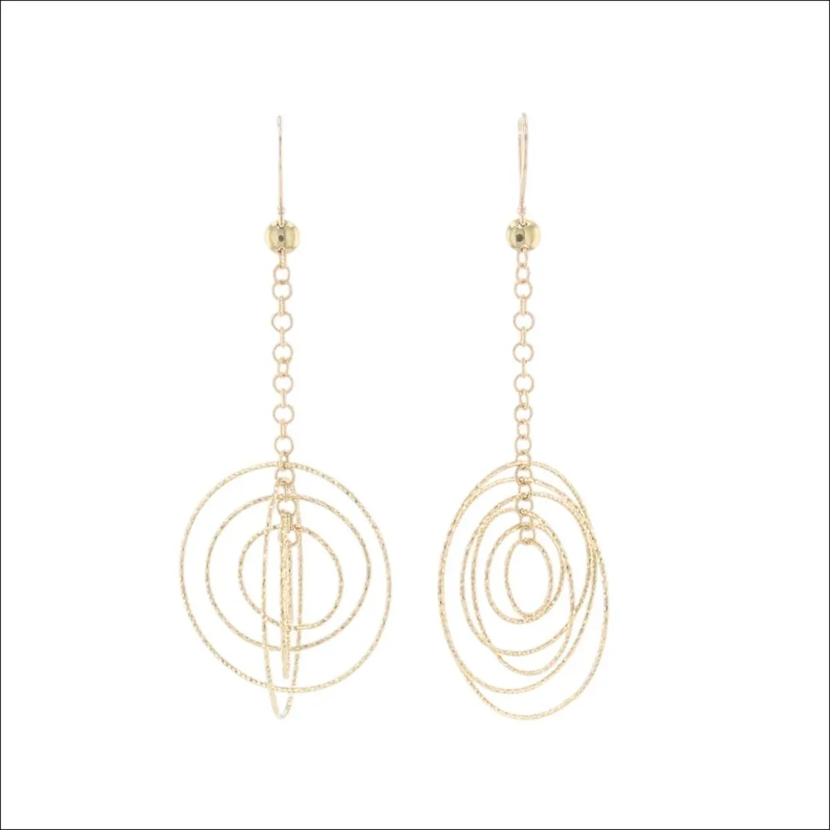 Diamond Cut Orbit Earrings 18KY (Consignment)