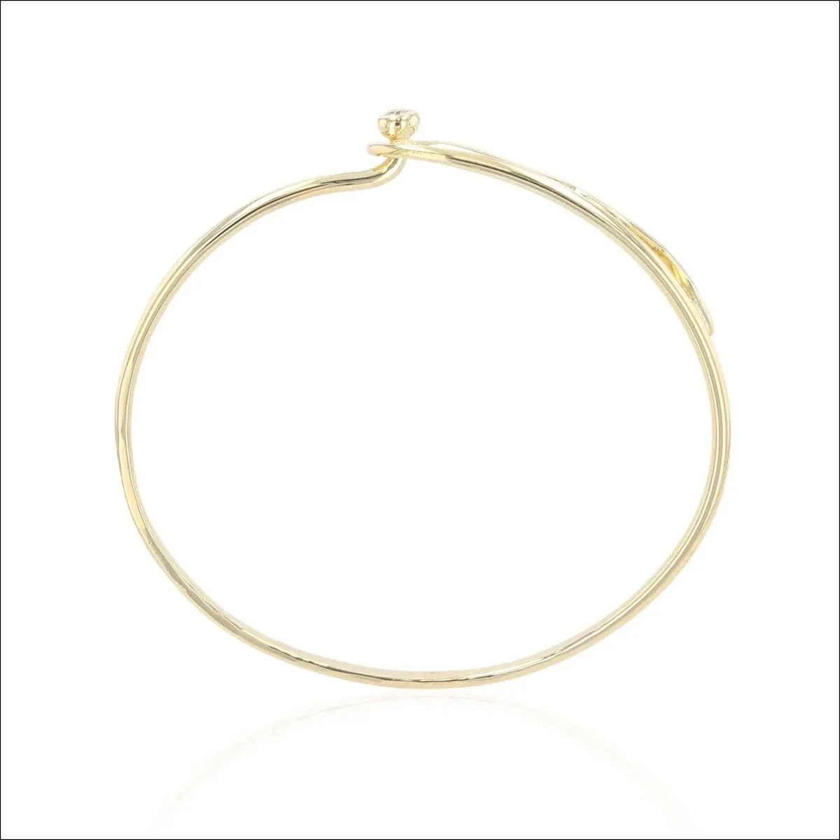 Diamond Squiggle Bangle Bracelet 18KY - Image 2