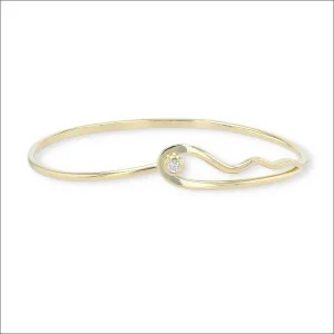 Diamond Squiggle Bangle Bracelet 18KY