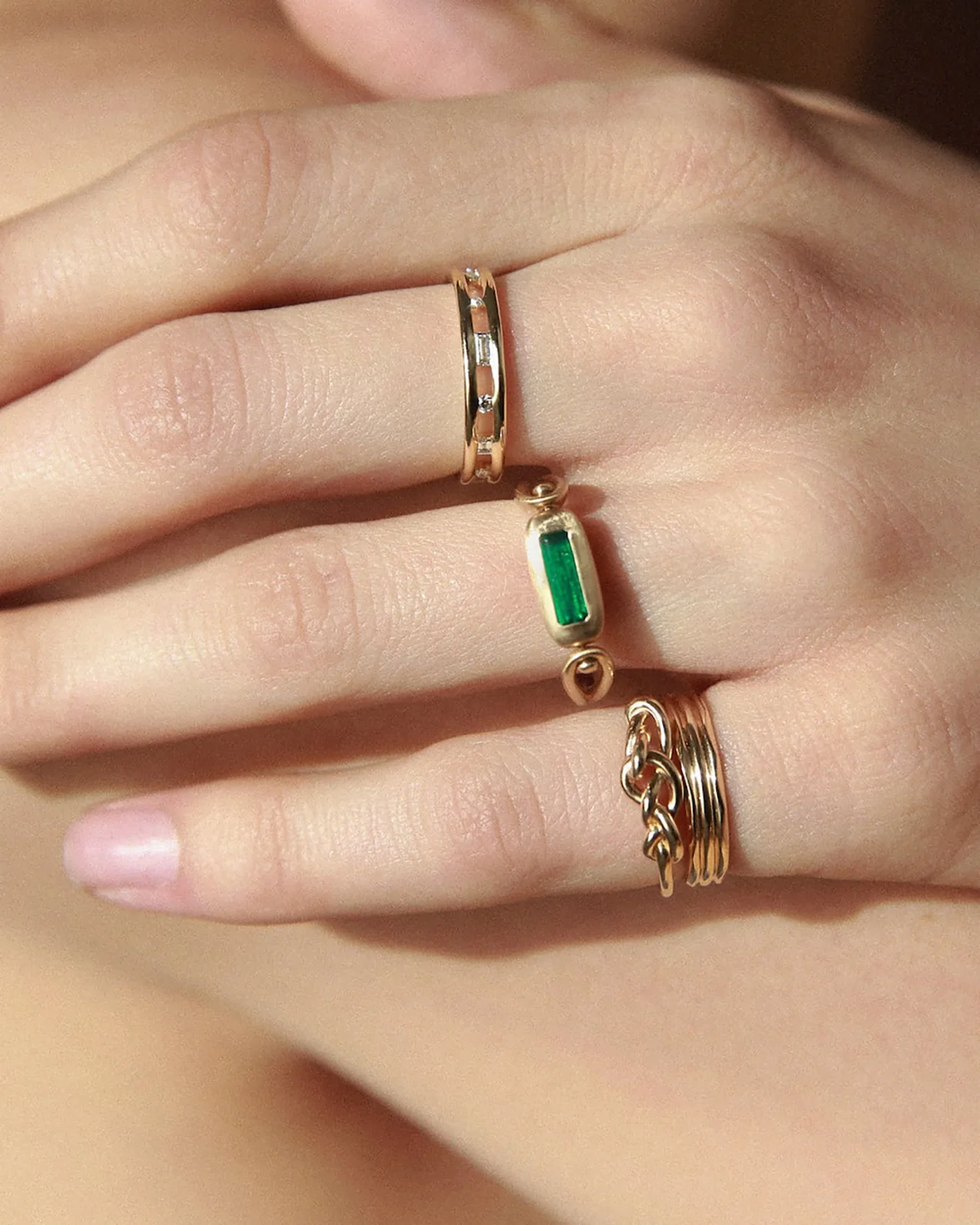 Elongated Emerald Tempo Ring No. 3 - Image 2