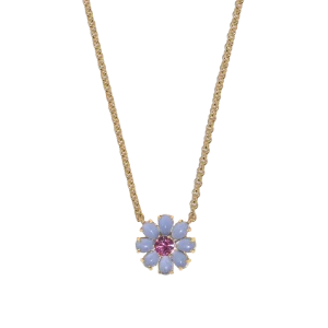 Emeline Flower Necklace in Blue