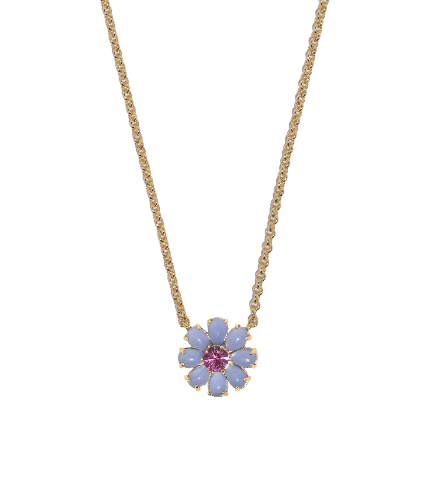 Emeline Flower Necklace in Blue