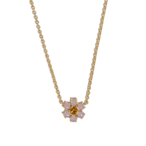 Emeline Flower Necklace in Lavender
