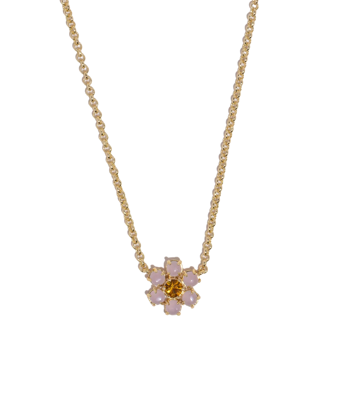 Emeline Flower Necklace in Lavender