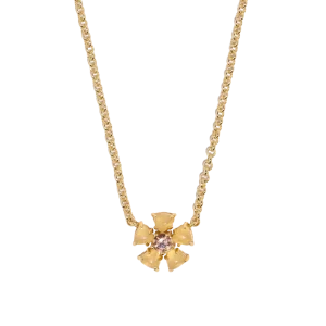 Emeline Flower Necklace in Yellow