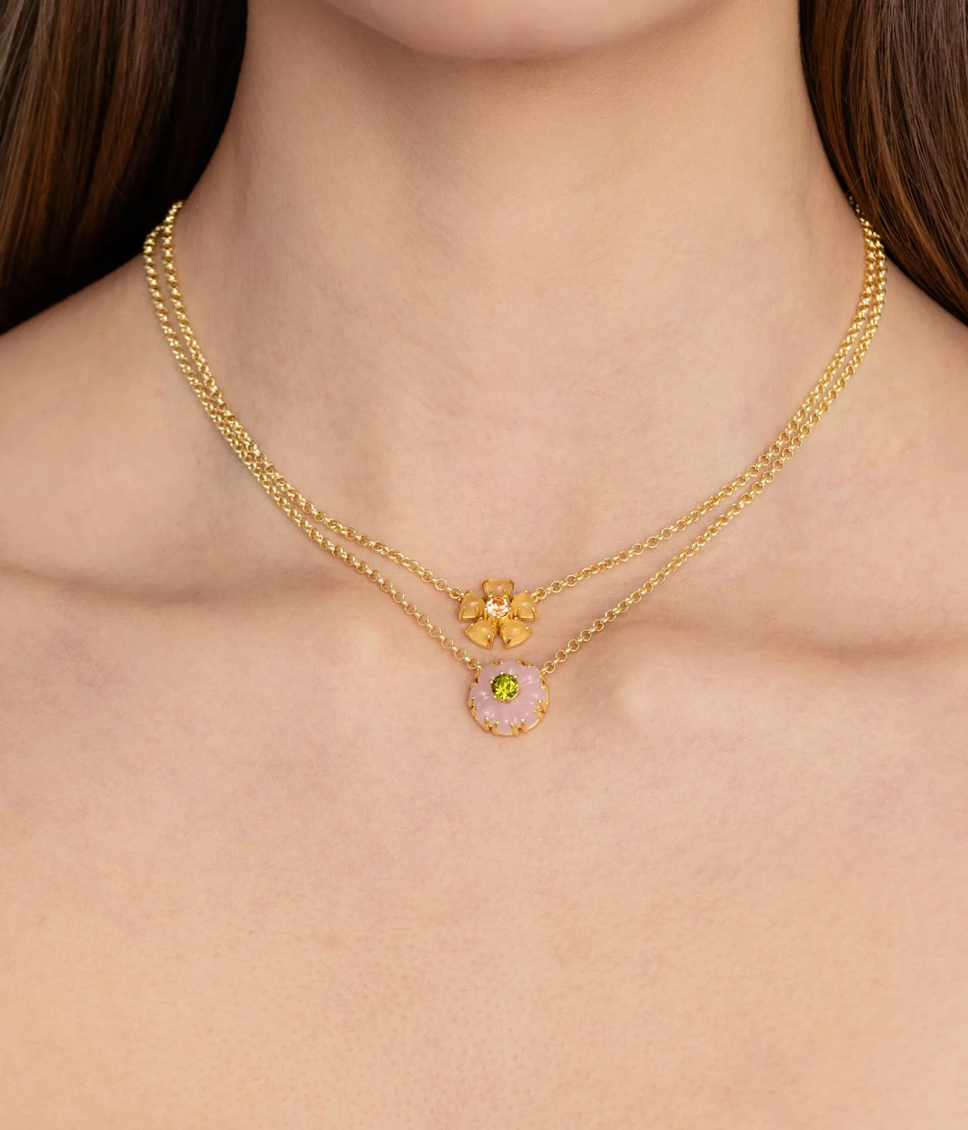 Emeline Flower Necklace in Yellow - Image 2