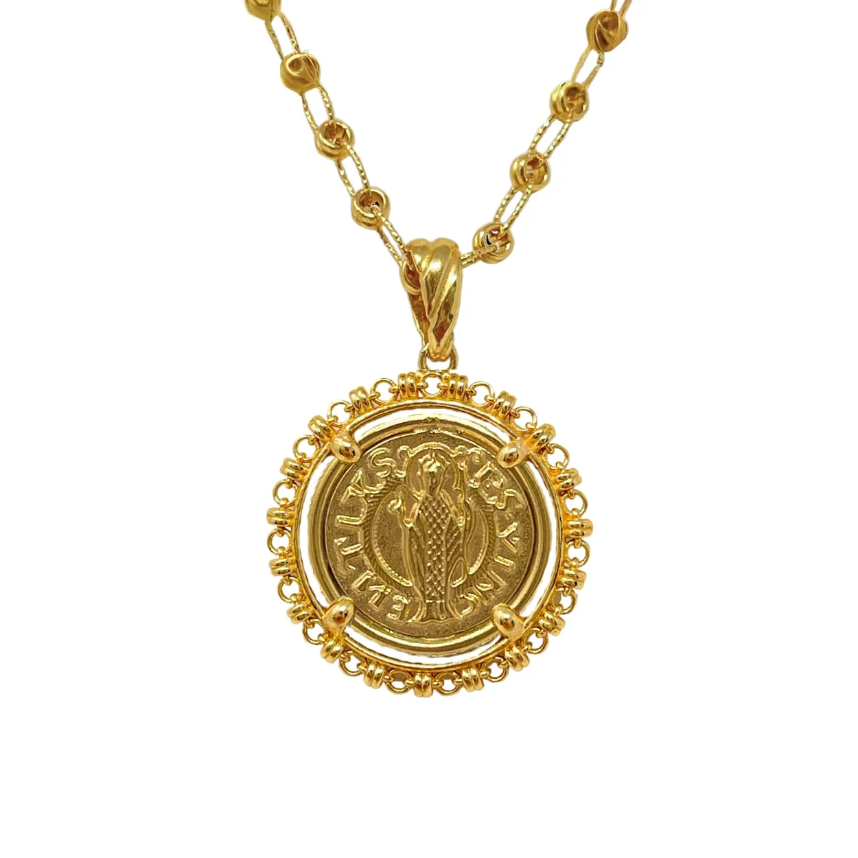 Filary Pendant in Gold with Cortona Coin in Gold - Image 2