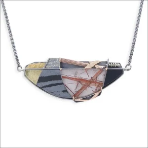 "Fragment" Composite Gemstone Necklace 14KY 14KW 14K Rose Sterling Silver