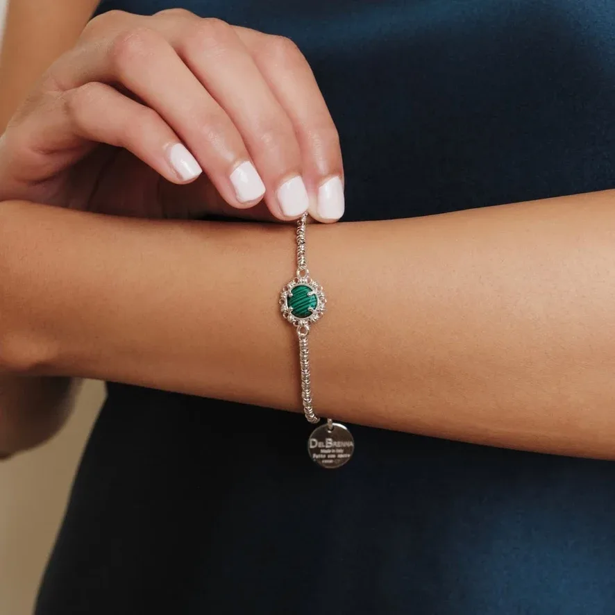 Gemma Bracelet in Silver with Malachite - Image 2