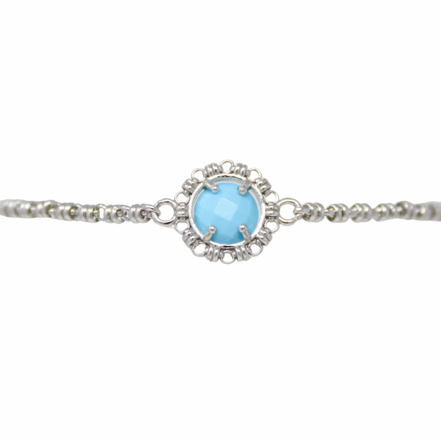 Gemma Bracelet in Silver with Turquoise - Image 2