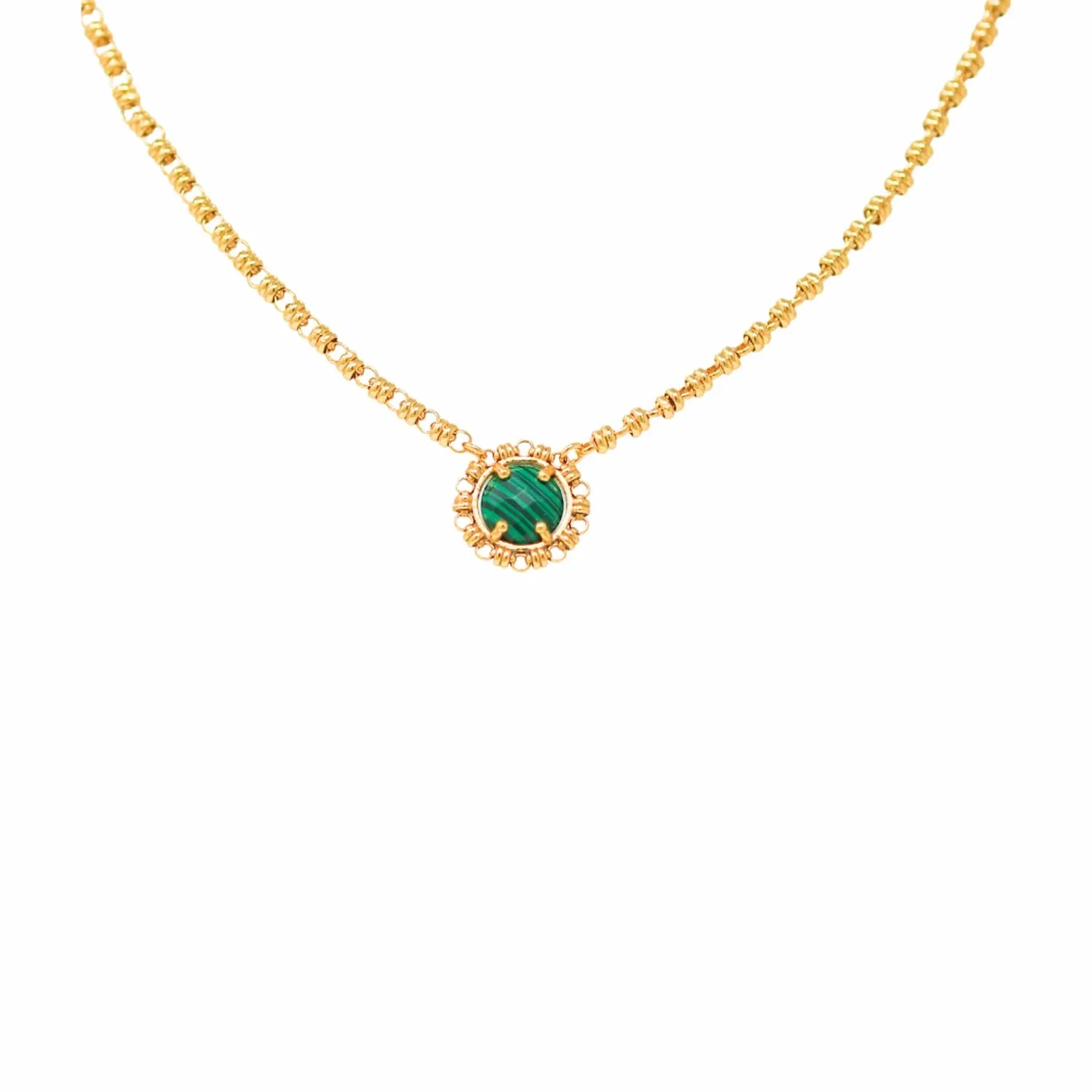 Gemma Necklace in Gold with Malachite - Image 2