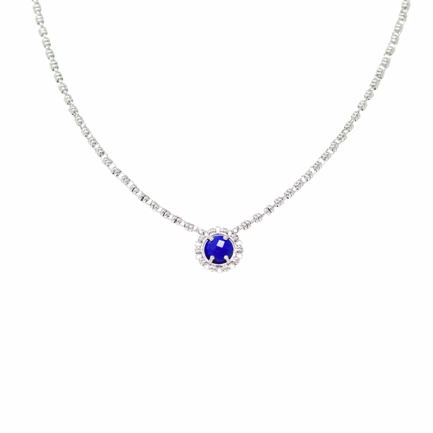 Gemma Necklace in Silver with Lapis - Image 2