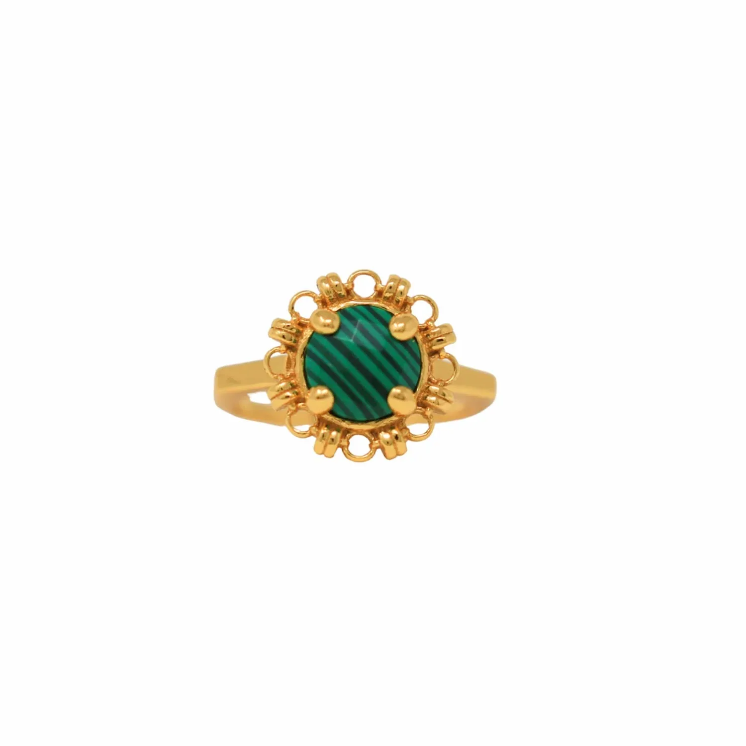 Gemma Ring in Gold with Malachite - Image 2