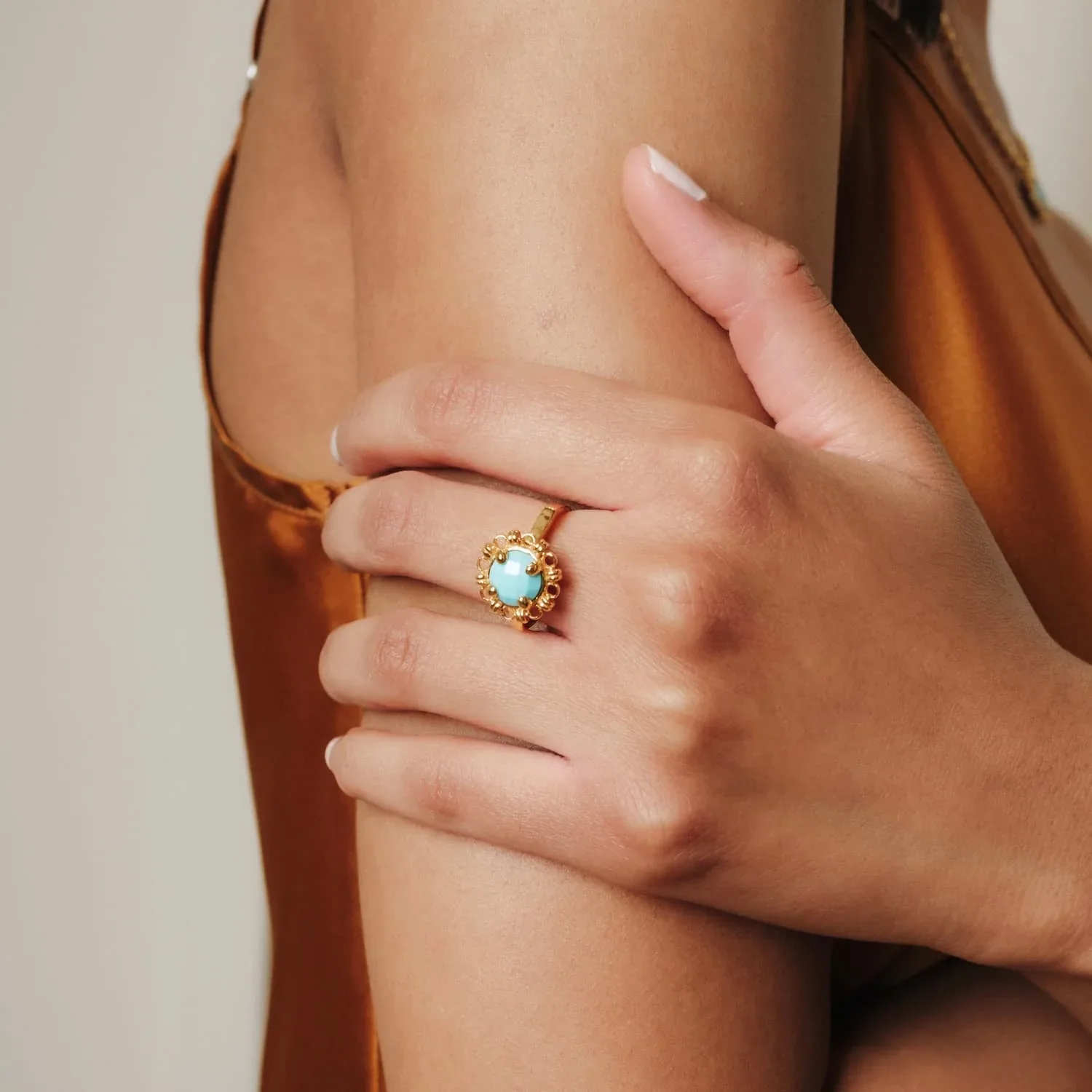 Gemma Ring in Gold with Turquoise