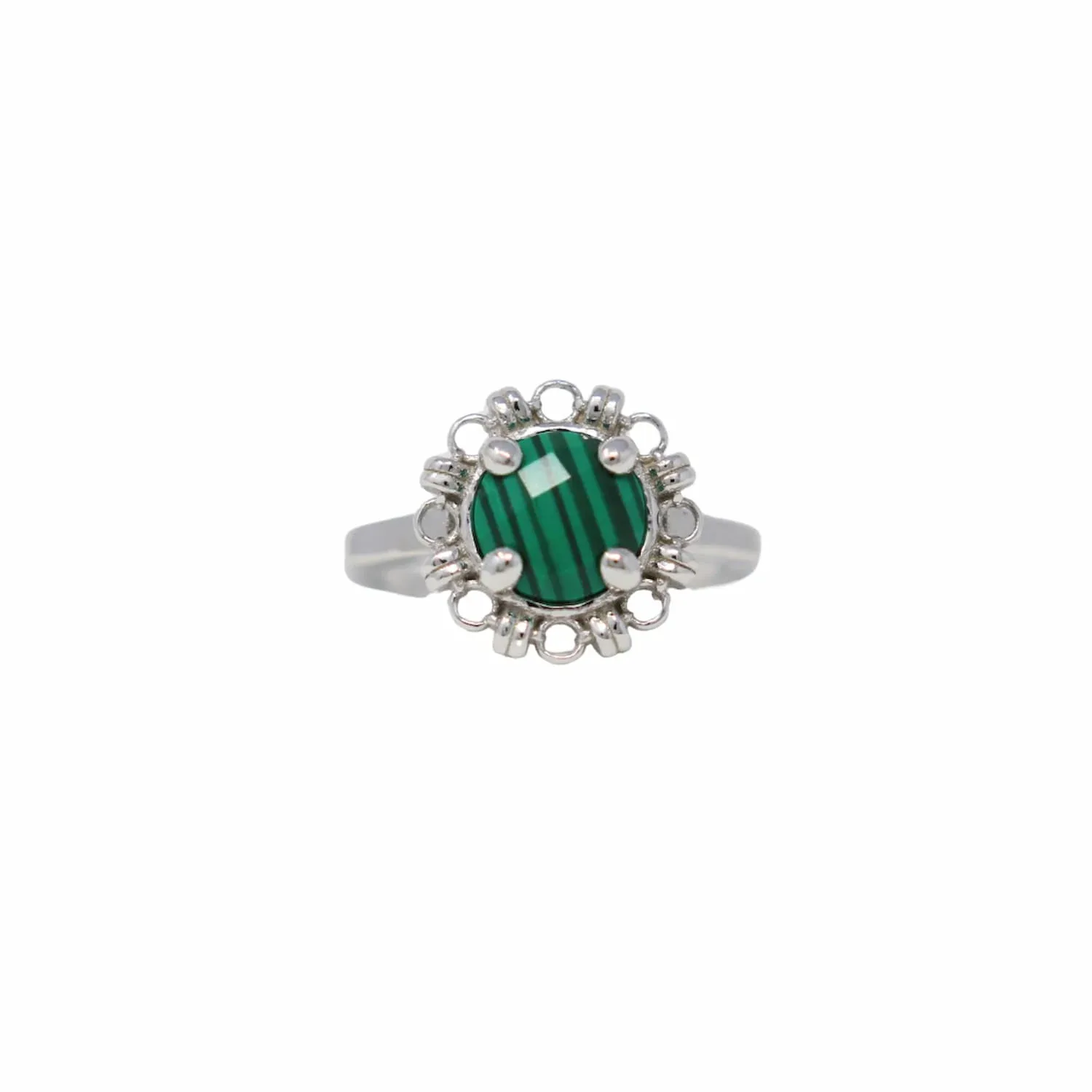 Gemma Ring in Silver with Malachite - Image 2
