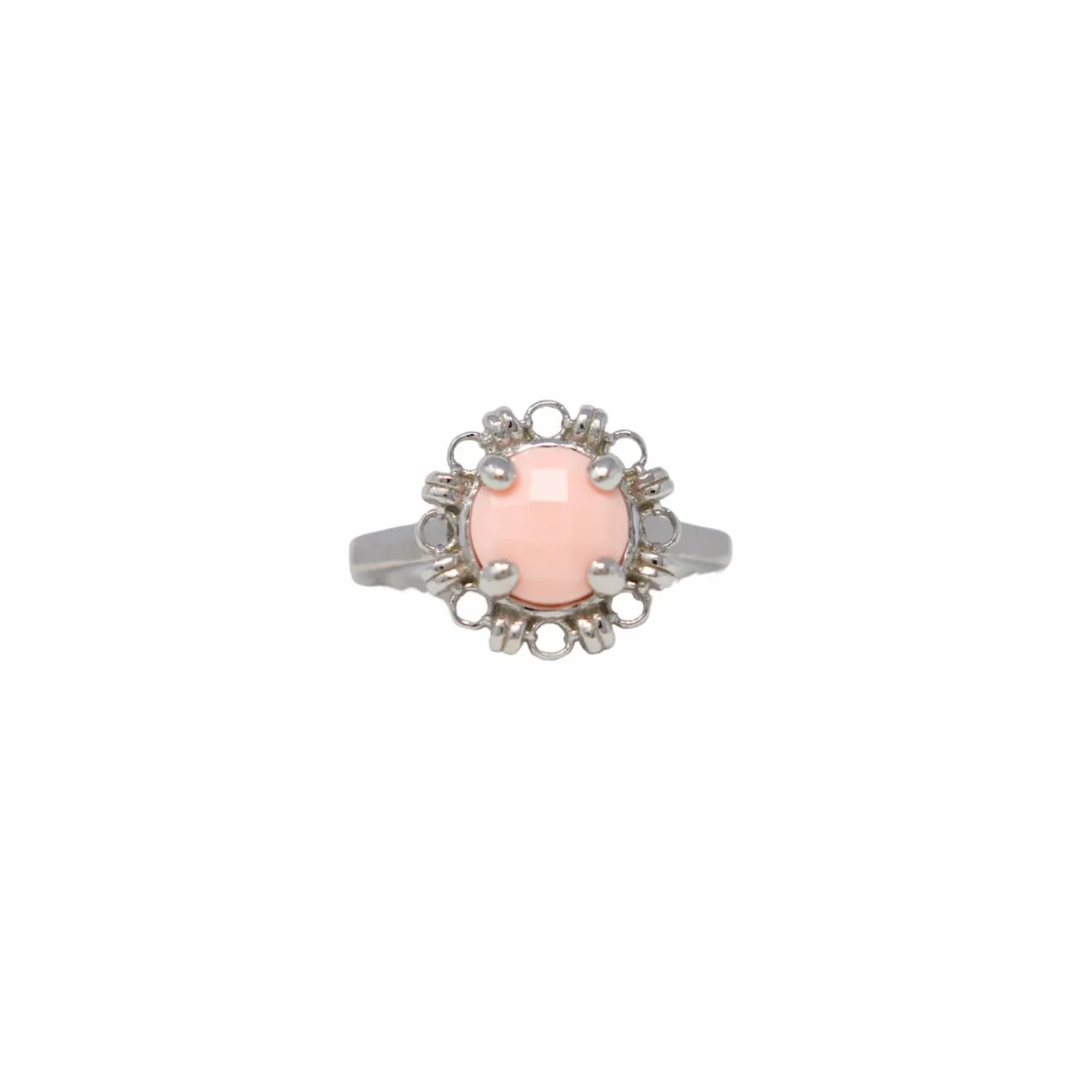 Gemma Ring in Silver with Pink Coral - Image 2