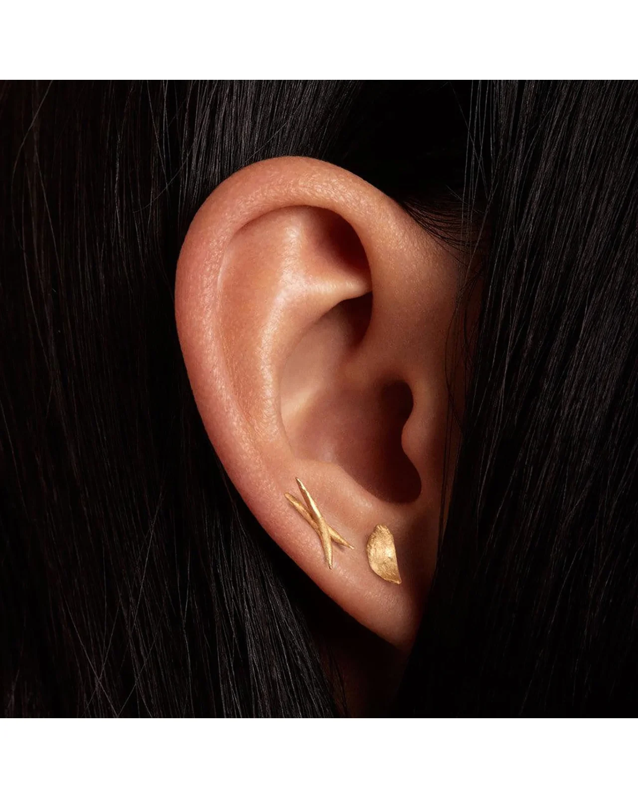Gold Smudge Wisp Earring - Image 2