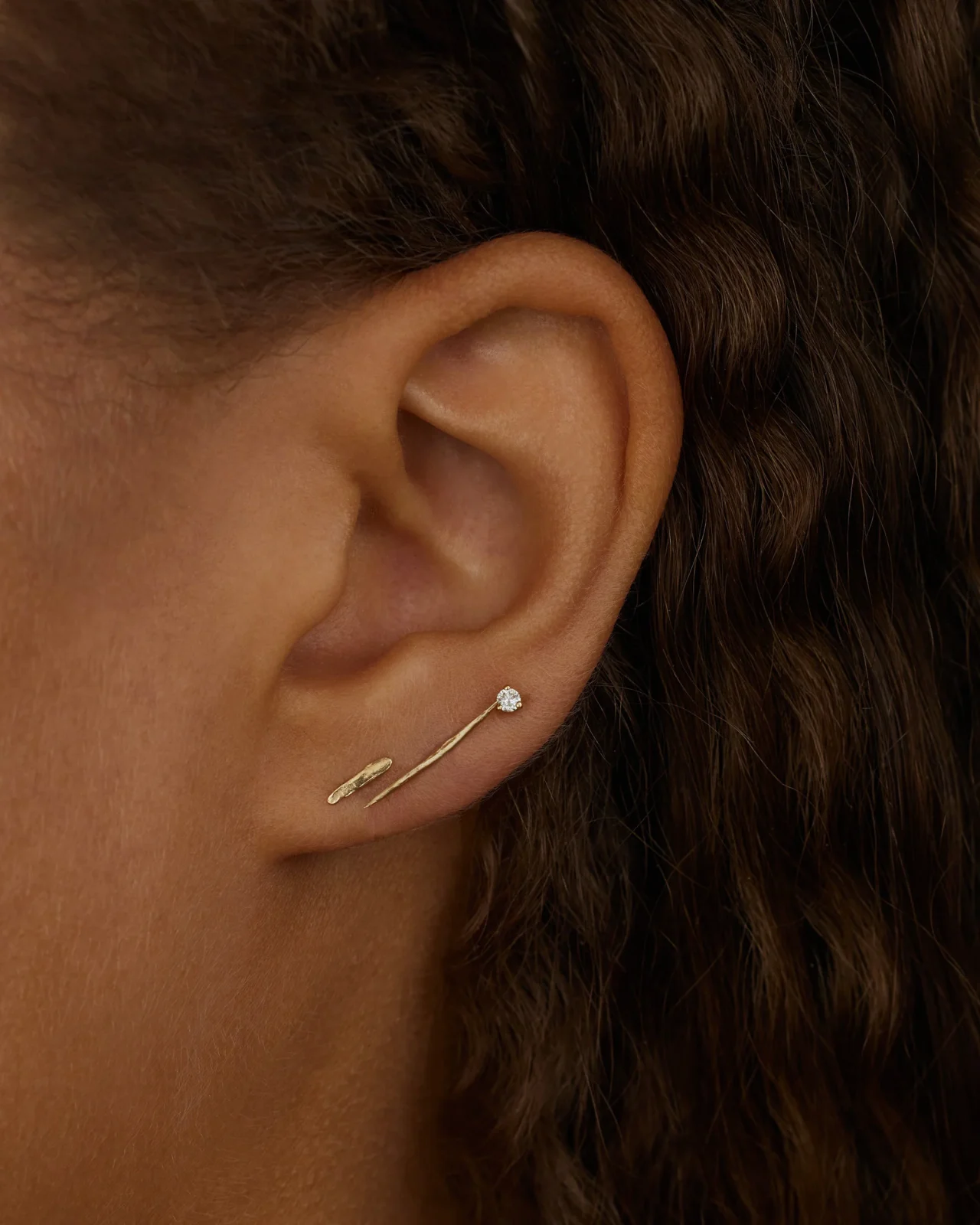 Gold Stick Wisp Earring - Image 2