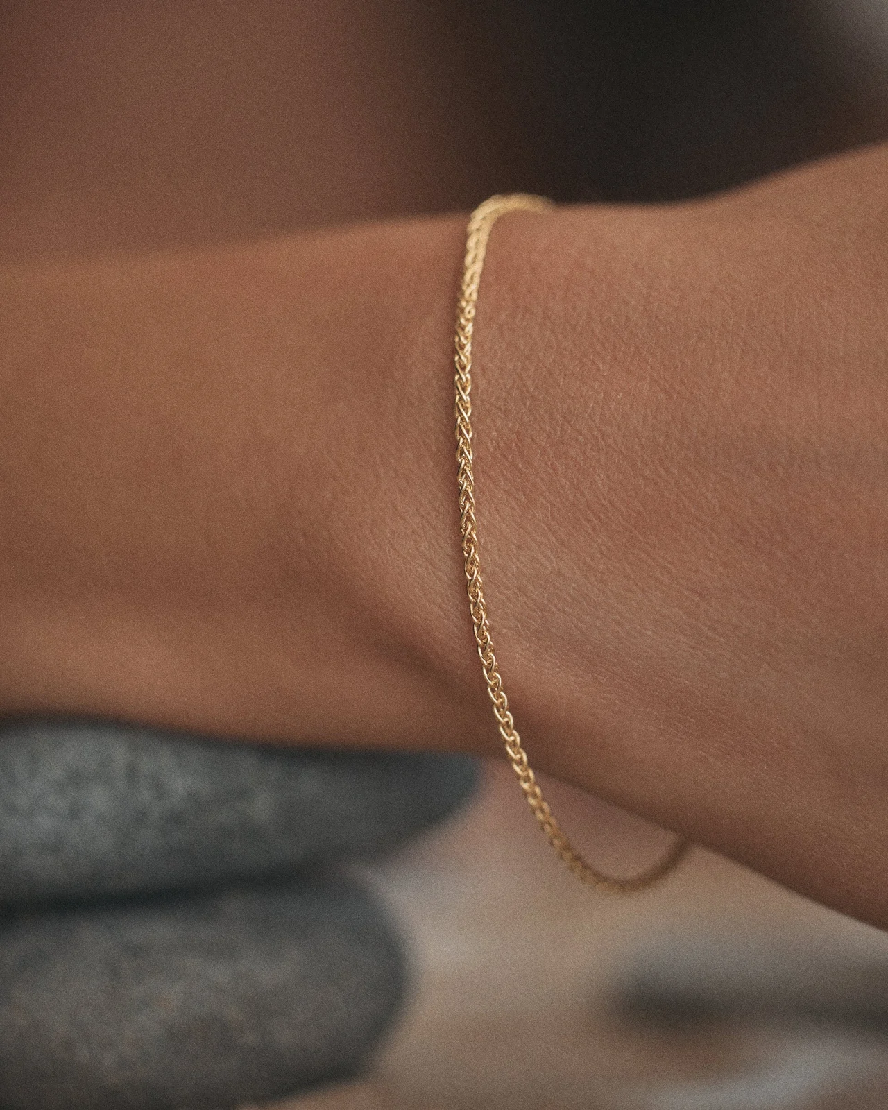 Gold Wheat Chain Bracelet - Image 2