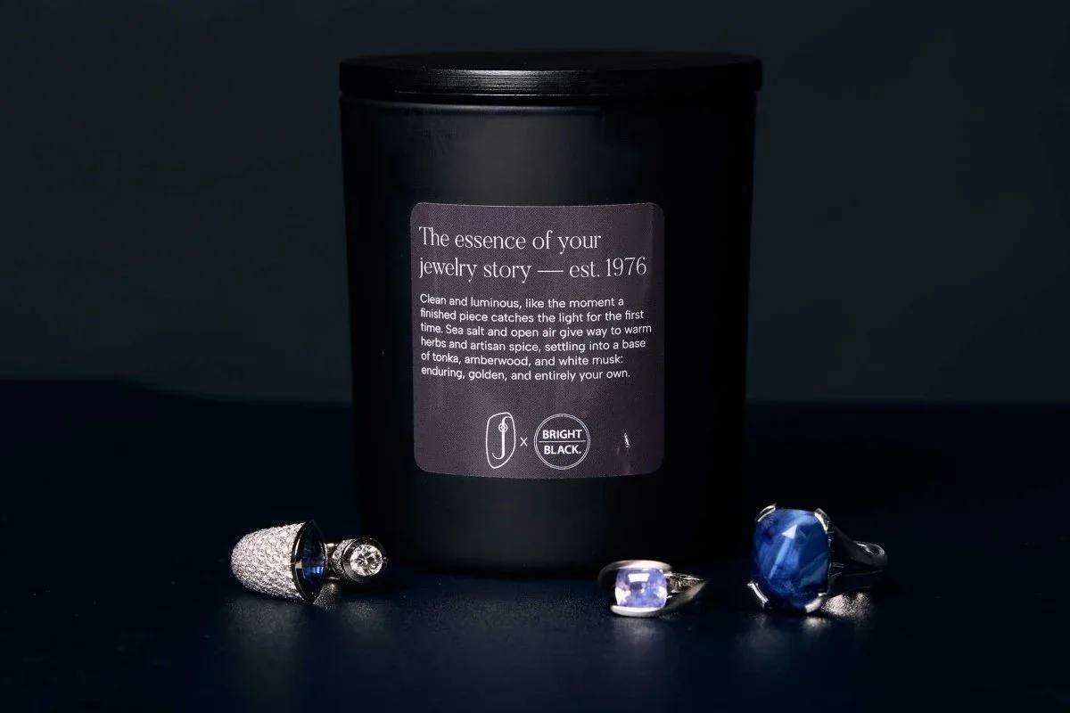Jewelsmith Signature Sea Salt and Amber 50th Anniversary Candle by Bright Black - Image 2