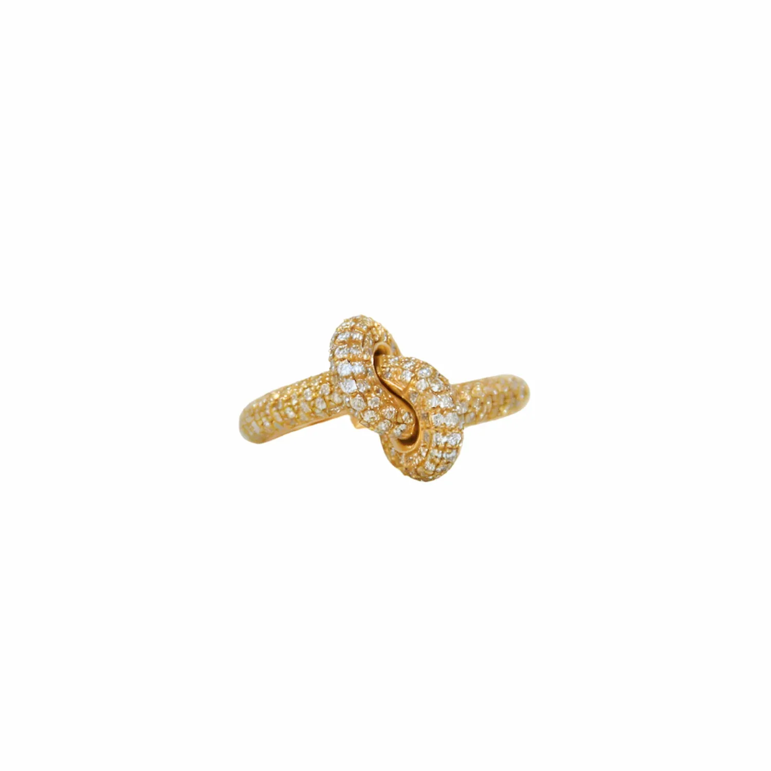 Knot Ring in 18k Yellow Gold with Diamonds - Image 2