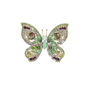 Large Butterfly in Peridot / Crystal / Amethyst