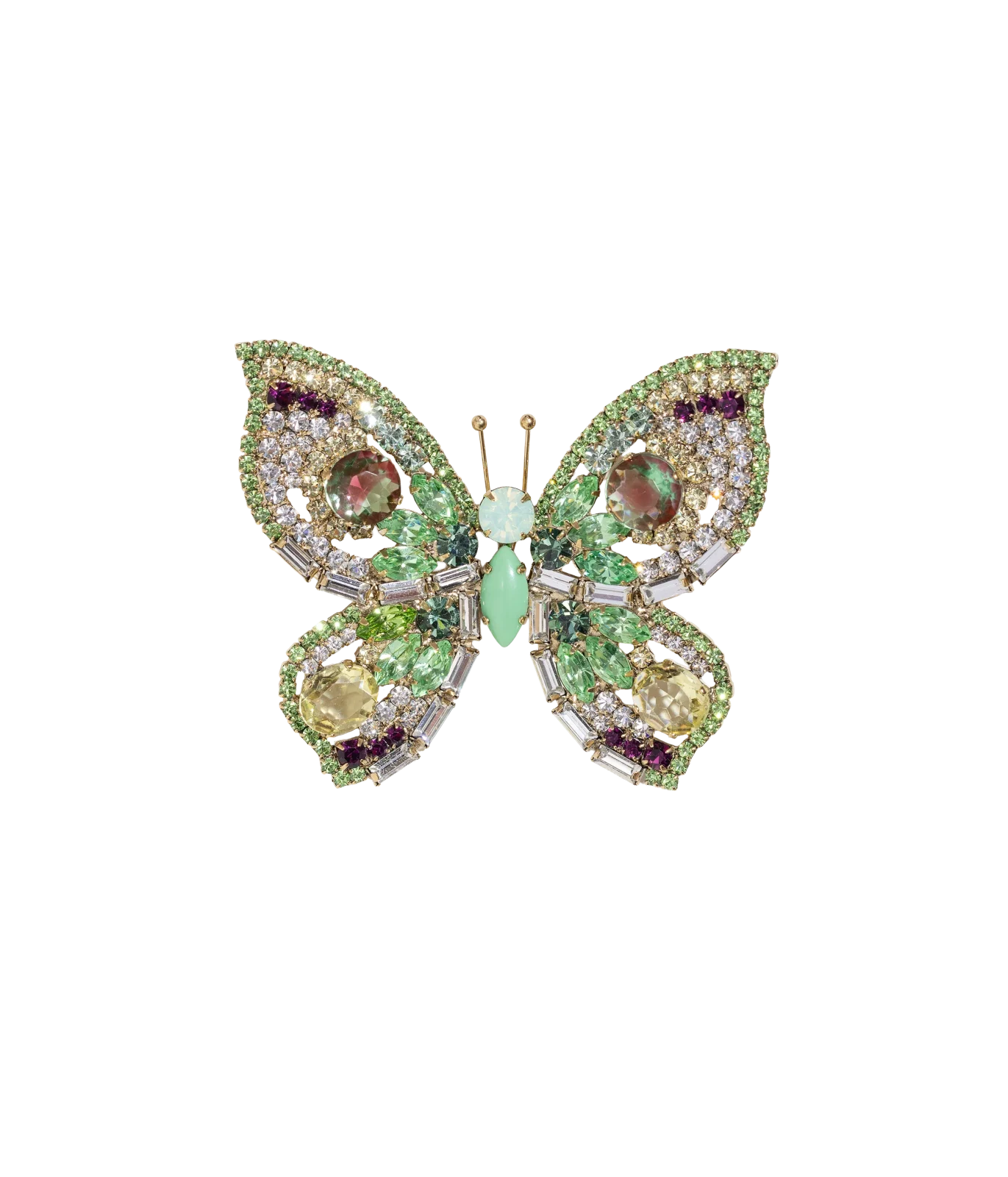 Large Butterfly in Peridot / Crystal / Amethyst