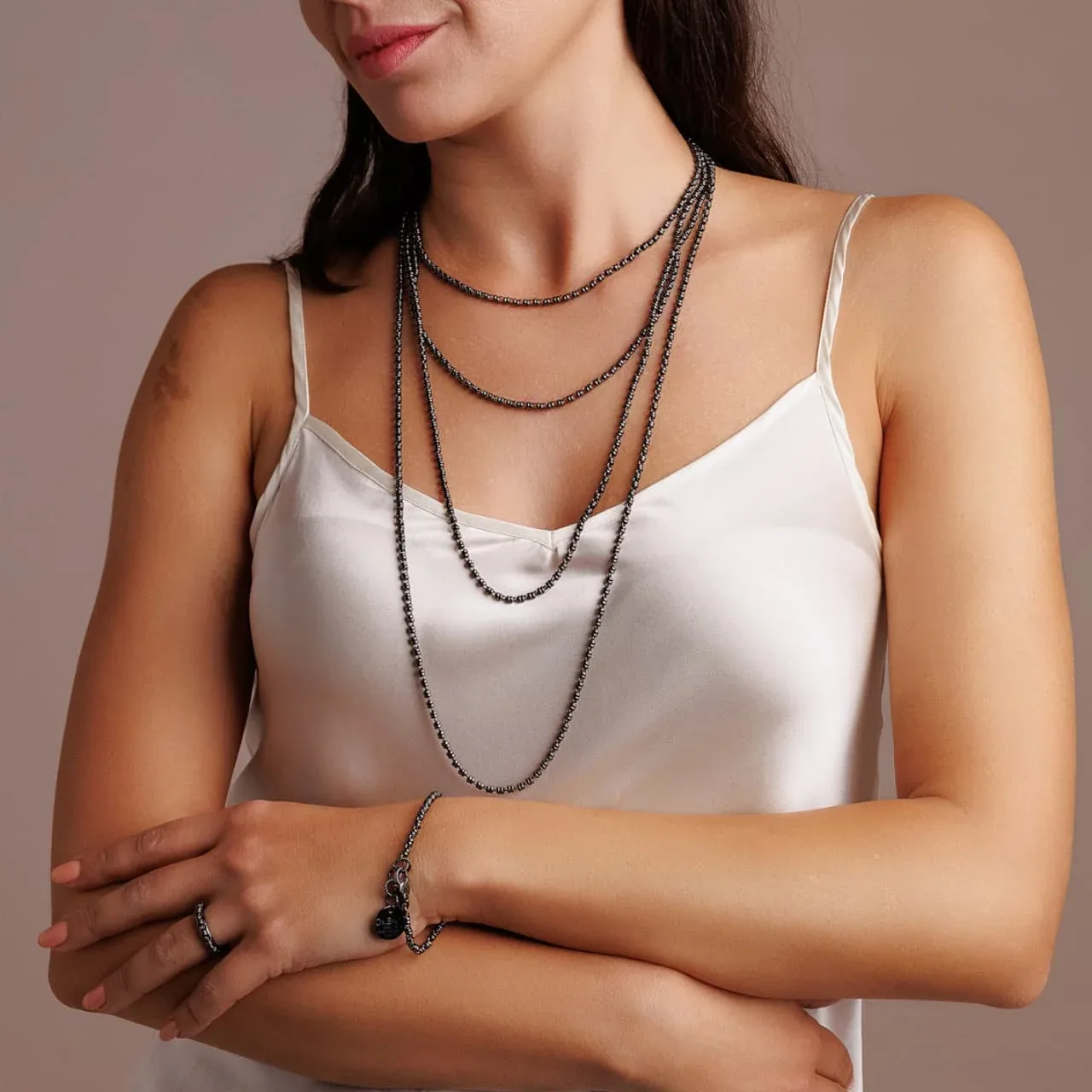 Links 3mm Necklace in Black - Image 2