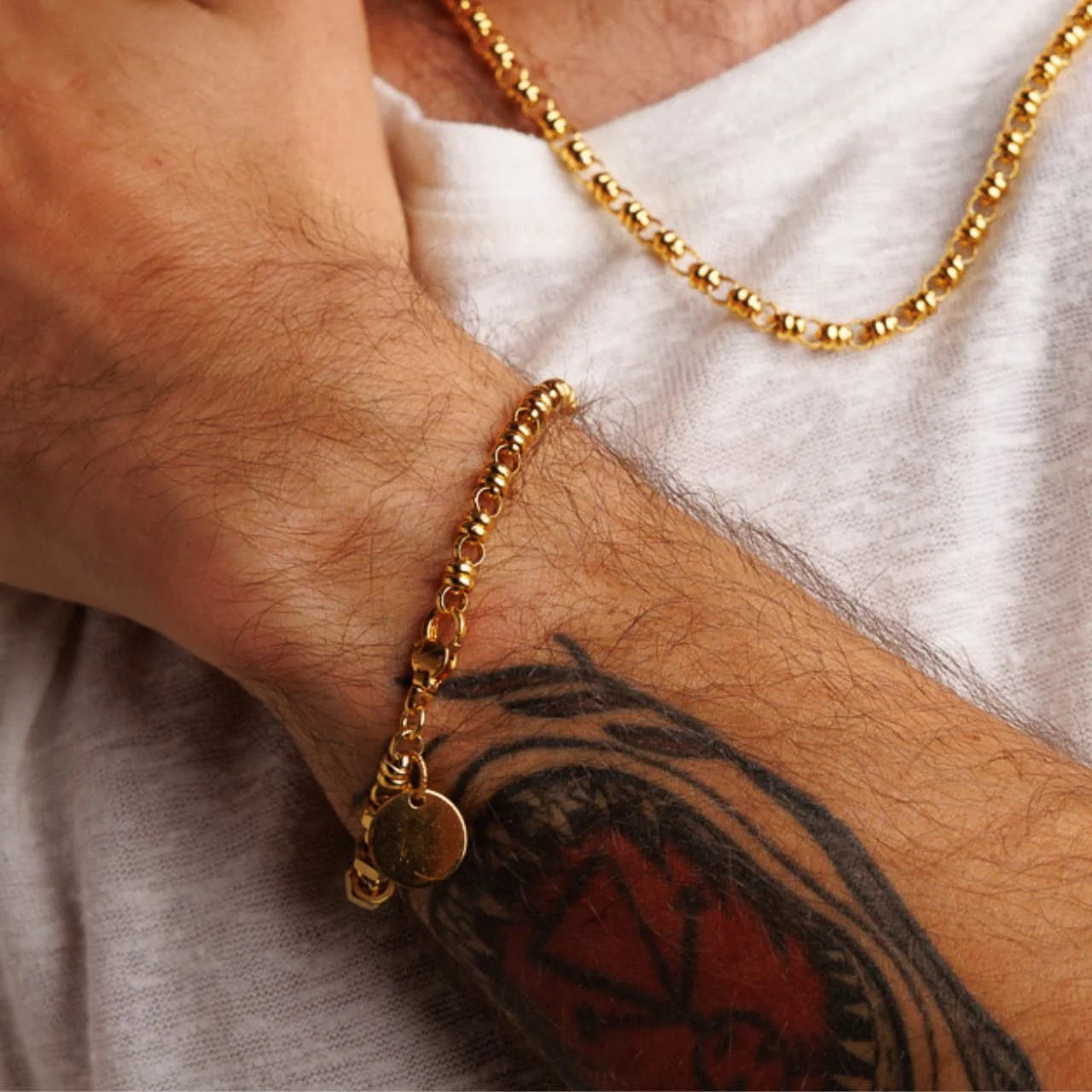 Links 5mm Maximo Bracelet in Gold - Image 2