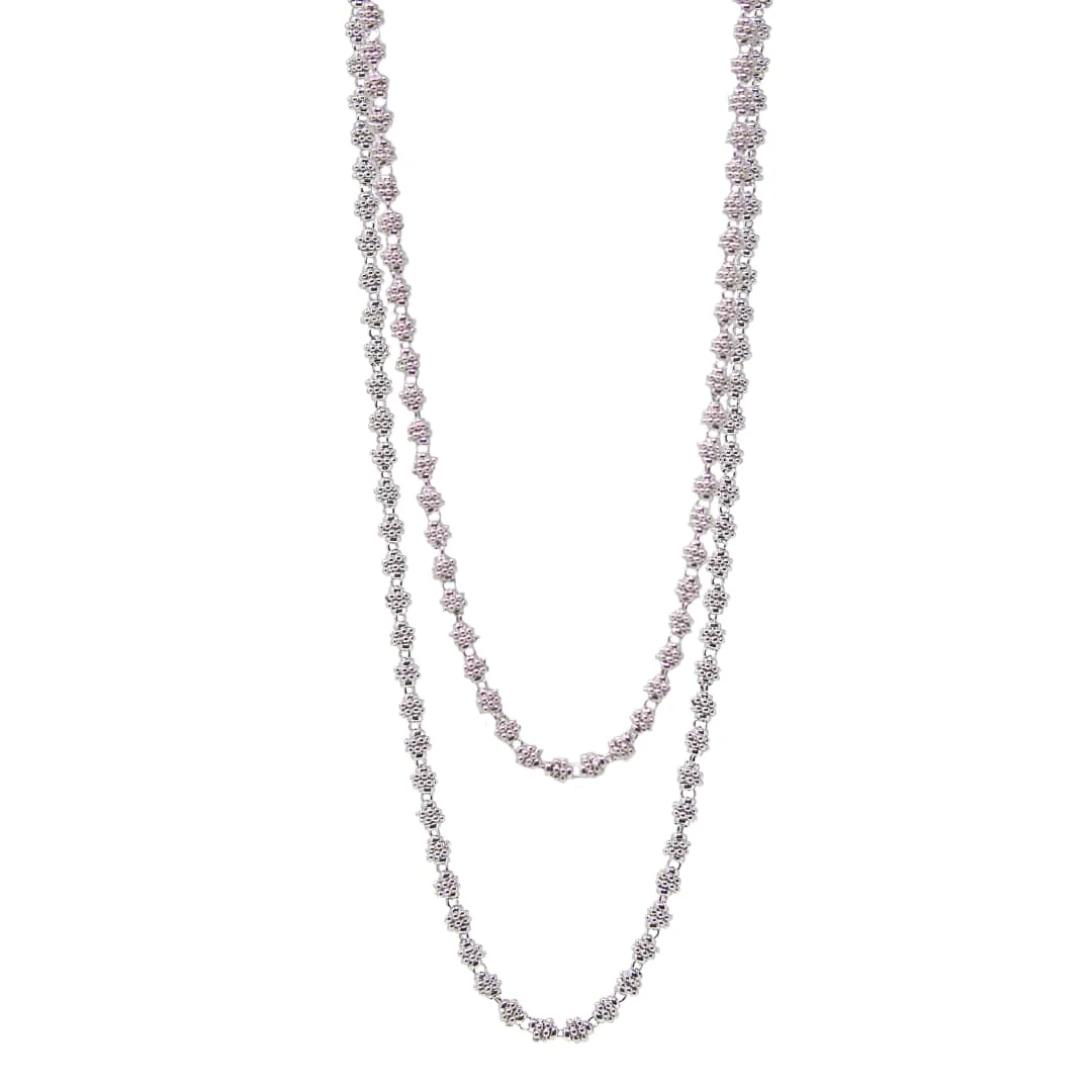 Links Caviar Necklace in Silver - Image 2
