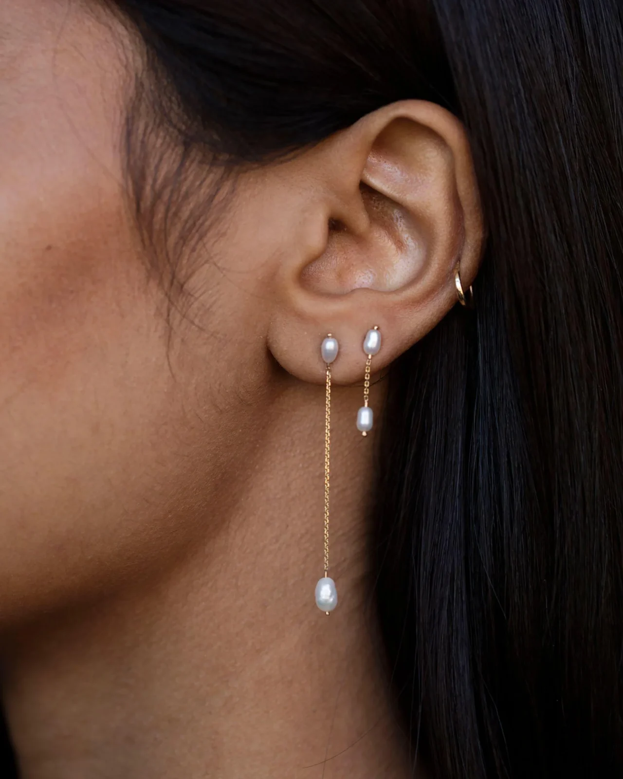 Long Pearl Shower Earring - Image 2
