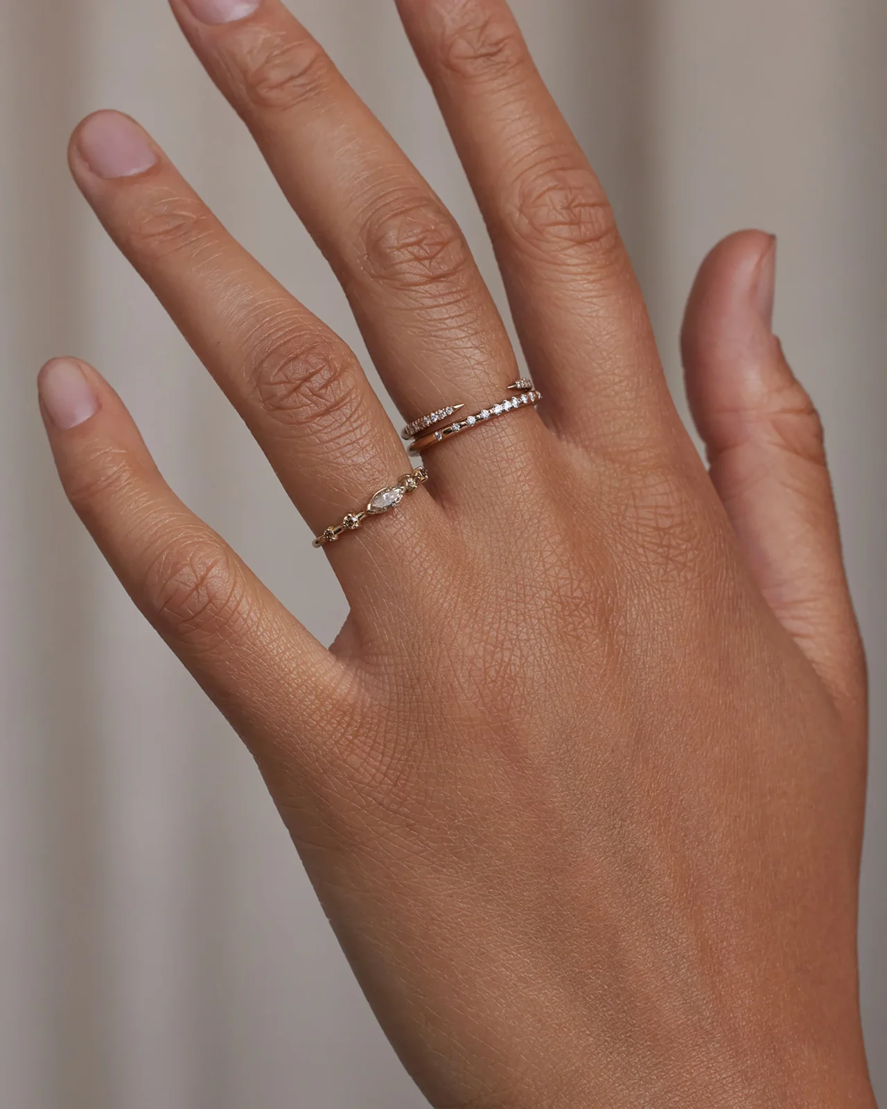 Marquise Cut Champagne Diamond Vista Ring - Image 2