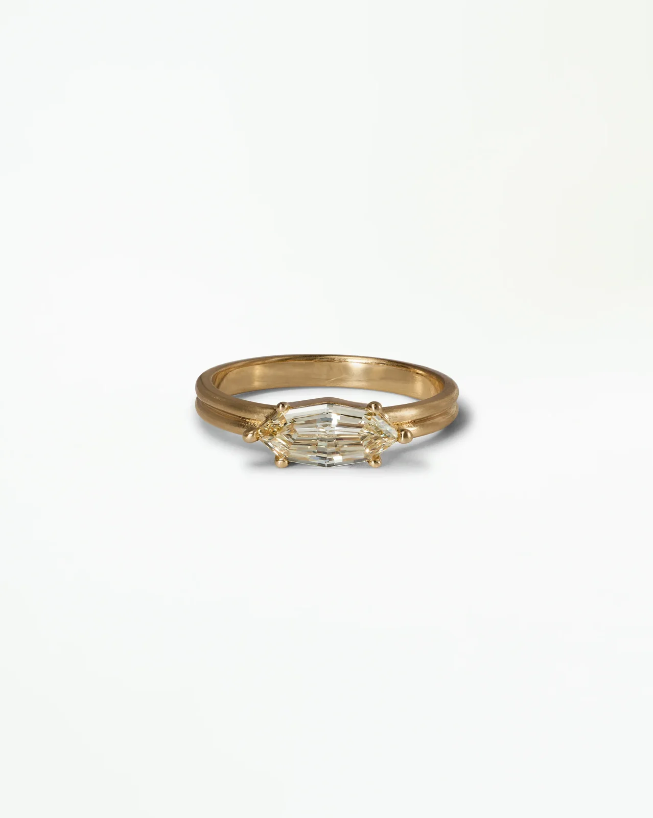 Marquise Step Cut Diamond Beaded Solitaire Ring No. 13