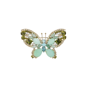 Medium Butterfly in Aventurine / Olivine / Aqua