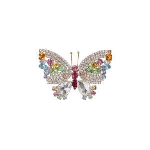 Medium Butterfly in Crystal / Peridot / Fuchsia