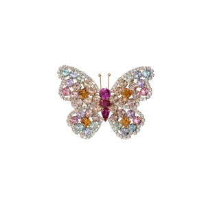 Medium Butterfly in Fuchsia / Crystal / Vintage Rose