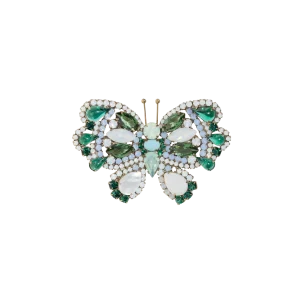 Medium Butterfly in Mother Of Pearl / Emerald / Air Blue Opal