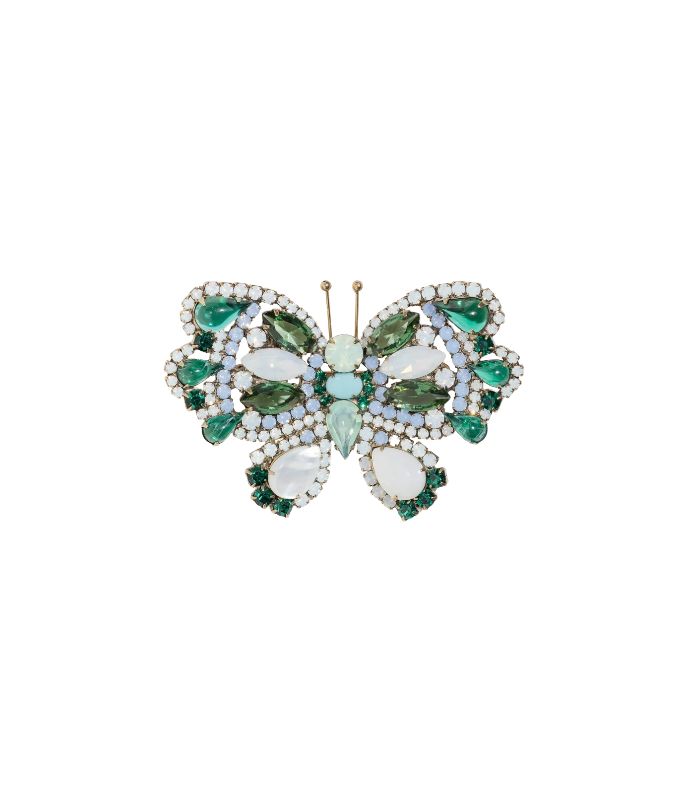 Medium Butterfly in Mother Of Pearl / Emerald / Air Blue Opal