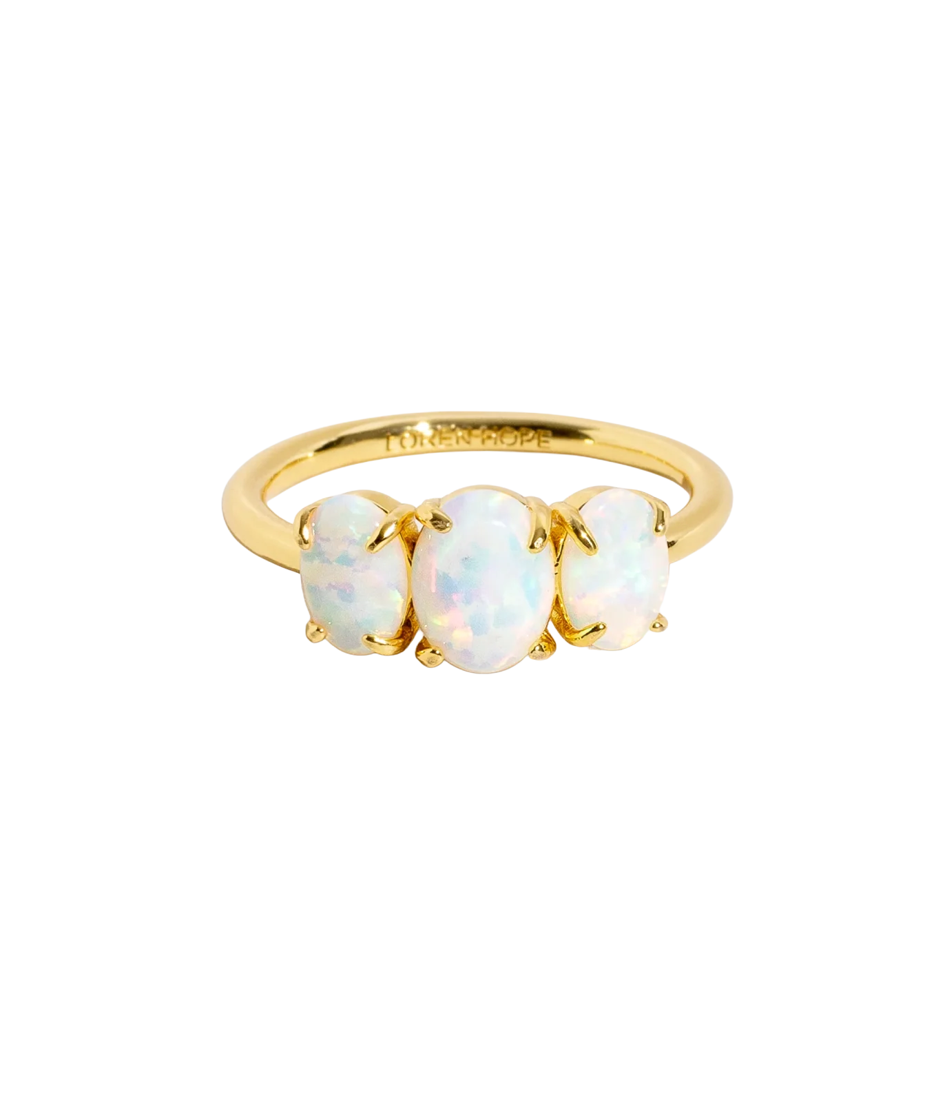 Nola Ring in White Opal