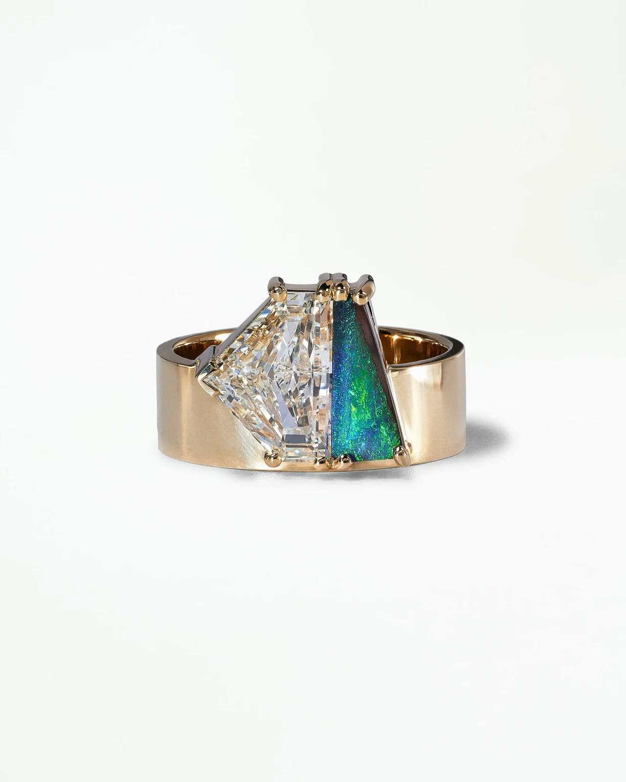 Opal and Diamond Bricolage Ring No. 26
