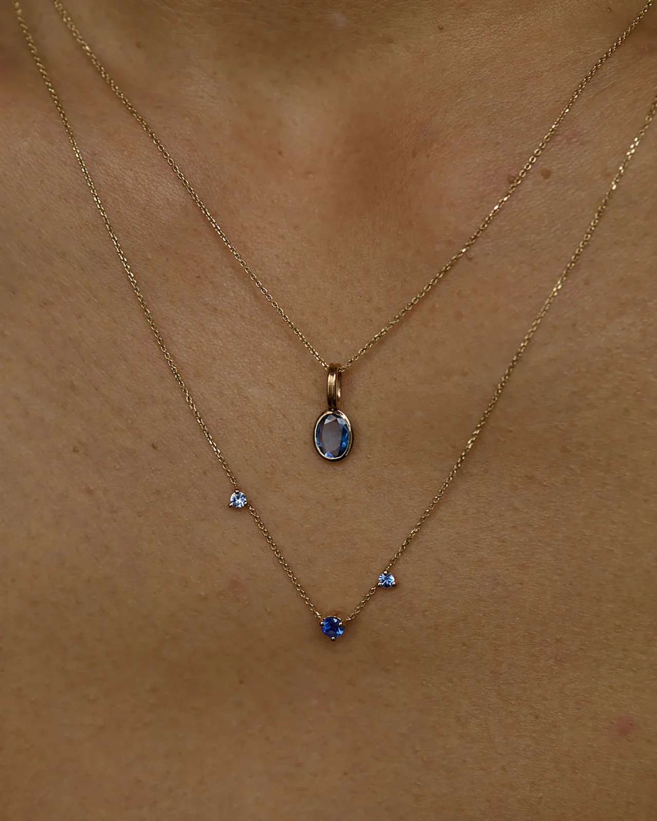 Oval Cut Sapphire Rain Pendant No. 6 - Image 2