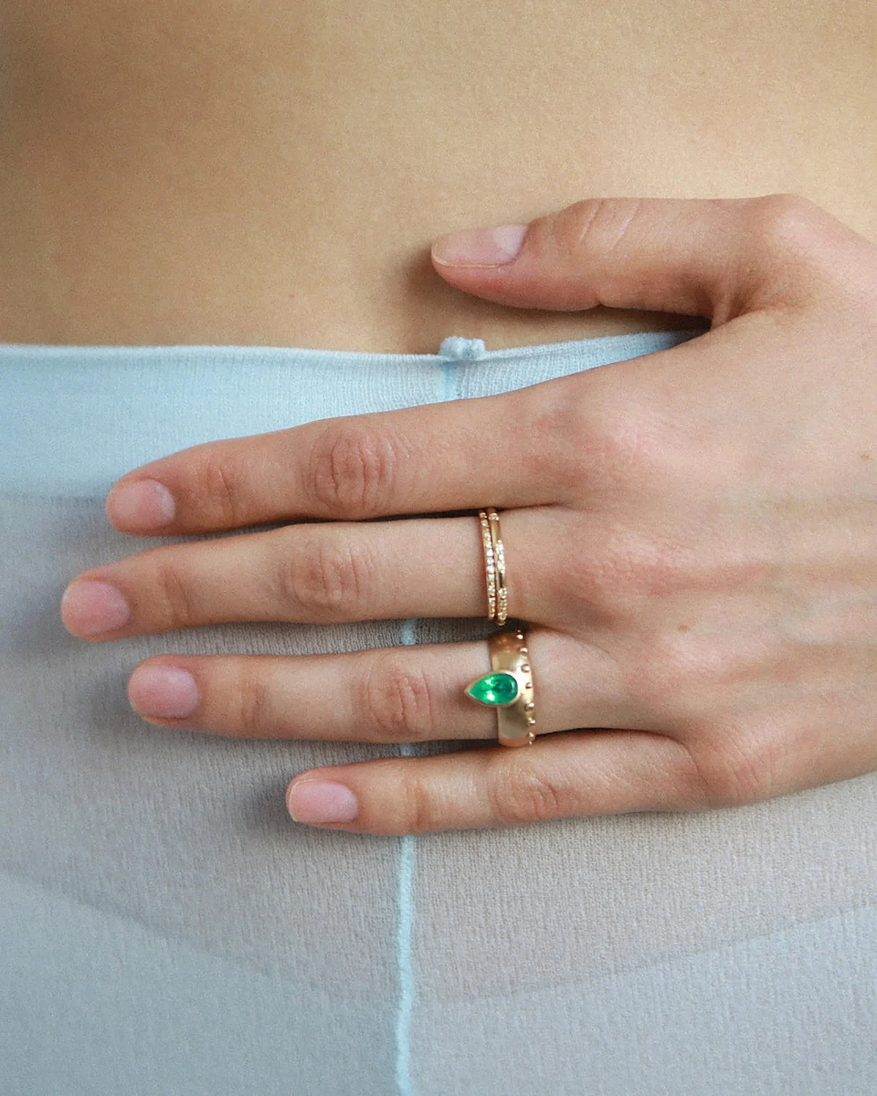 Pear Cut Emerald Dome Monolith Ring No. 8 - Image 2