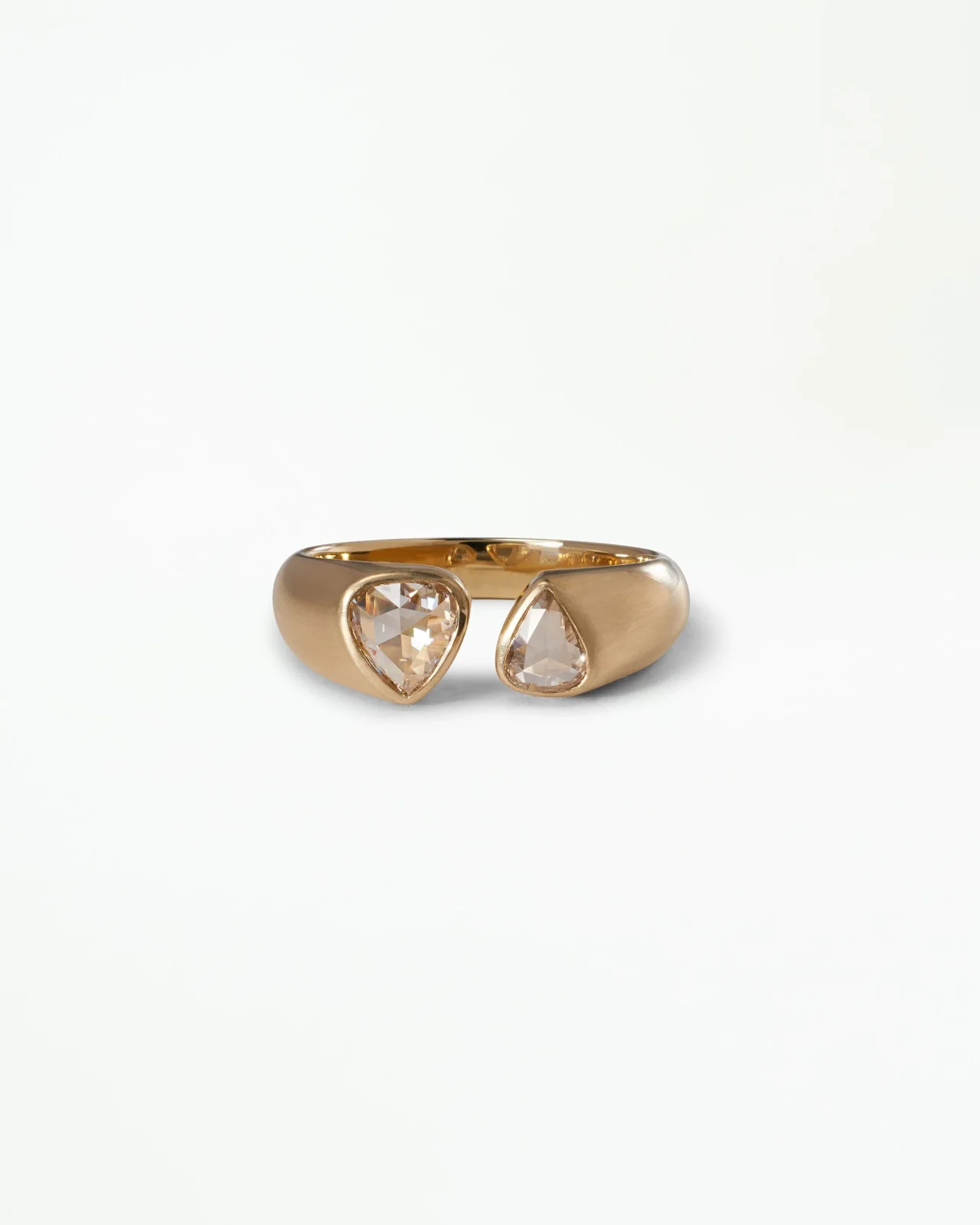 Pear Rose Cut Diamond Dyad Ring