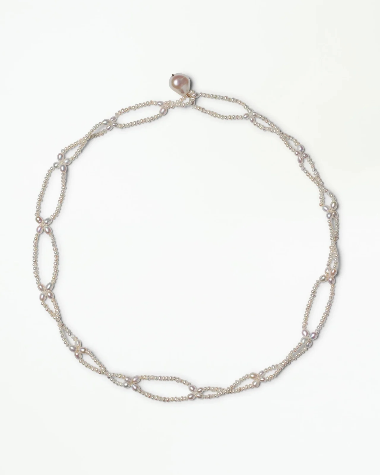 Pearl Petal Lariat Necklace